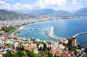 Carte de l'itinraire pour le trajet Antalya-Kekova, location privative de bateau,

